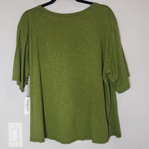 NWT Velvet By Graham & Spencer Green Vintage Slub Cotton Tee women's size XL - Picture 7 of 16